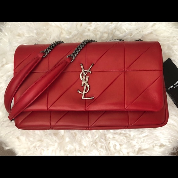 NWT Saint Laurent Patchwork Jamie Medium Bag, Red - Picture 8 of 12